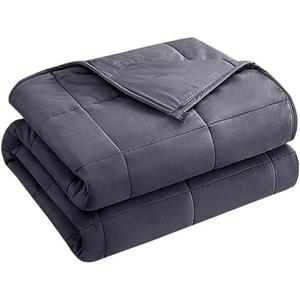 yescool Weighted Blanket for Adults (17 lbs, 60" x 80",Grey) Cooling Heavy Blanket for Sleeping Perfect for 160-180 lbs, Queen Size Breathable Blanket with Premium Glass Bead, Machine Washable