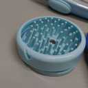 (6 Pcs) ELEGX Pet Grooming Bath Massage Brush with Soap and Shampoo Dispenser Soft Silicone Bristle for Long Short Haired Dogs Cats Shower (Light blue)