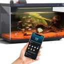 Smart Aquarium Fish Tank 5 Gallon Starter kit, Self Cleaning System Efficiency Filter 7 Color LED Lights Automatic Feeder Temperature Display Monitor HD UHA Glass Leak-Proof, Smart Control with Apps