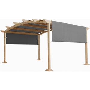 TANG 8'x12' Pergola Shade Cover Replacement Canopy for Patio Deck Sunshade Universal Shade Cloth with Grommets for Garden, Sunscreen Fabric with Weighted Rods(Light Grey)