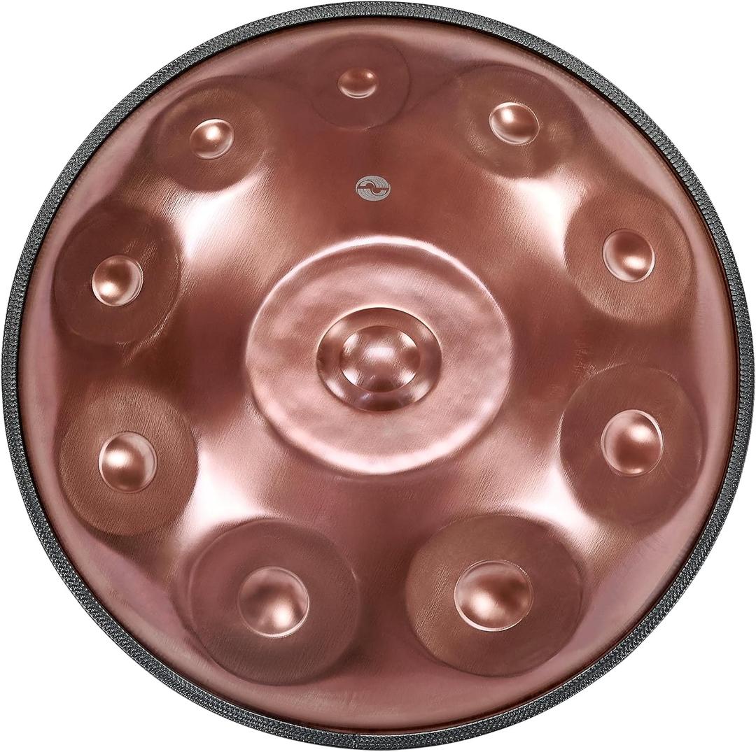 Handpan Steel Drum Instrument 440Hz 10 Notes in D Minor 22inches Handmade, Percussion Instrument