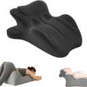 Ergonomic Memory Foam Wedge Pillow, Contoured Support Pillows, 27 Angled Support for Waist and Neck, Multi-Position Support Pillow (Black)