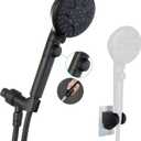 Handheld Shower Head with On Off Switch,8-mode High Pressure Shower Wand with Long Hose and Bracket Extra Adhesive Holder for Lower Mount,Built-in Power Wash to Clean Tub,Tile & Pets,Black