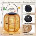 VIHOSE 6 Pack Solar Lanterns, Rattan Hanging Solar Lights with Handle Outdoor Waterproof, Outdoor Lamp Lights Decoration for Patio Porch Garden Pathway Yard Trees Lawn (Round)