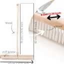 17.71” Heavy Duty Push Broom Outdoor, Stiff Plastic Bristles 4-Layer, 32.28” Wooden Handle, Industrial Broom for Garage Floor, Warehouse, Patio, Concrete, Deck & Sidewalk Cleaning
