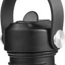 Straw Lid fits Hydro Flask Standard Mouth, 21 24 oz, Sports Flex Cap Water Bottle Accessories Replacement Top (Black)