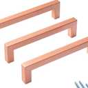 10 Pack Kitchen Cabinet Handles 5 Inch Brushed Copper Square Cabinet Pulls Red Copper Drawer Handles Bar Cupboard Handles Modern Stainless Steel Kitchen Cabinet Hardware