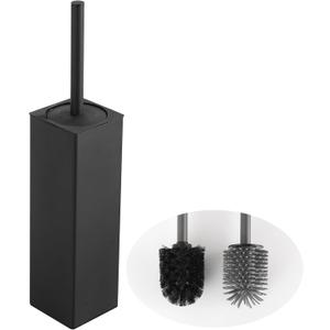BVL Toilet Brush and Holder Set Black Freestanding for Bathroom
