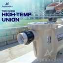 High-Temp Joints 2-Pack 1-Set Hi Temp Union Compatible with Whisperflo, Intelliflo 2" Threaded Connectors for PVC Pipes 2-inch PVC Union Replacement for Pool Pumps