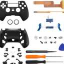 eXtremeRate Black Decade Tournament Controller (DTC) Upgrade Kit for PS4 Slim Pro Controller JDM-040 050 055, Upgrade Board & Ergonomic Shell & Back Buttons & Trigger Stops - NO Controller