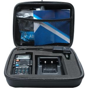Radio Carrying Travel Case Compatible with Baofeng UV-5R 5RA 5RE 5RM 5RTP BFF8 F8HP DM-5R Protect Dual Band Two Way Radio Thickened Sponge,Black