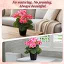 Zeyune 4 Pack Artificial Geranium Flowers for Outdoors Silk Flower UV Resistant Fake Plants Realistic Faux Flowers Outside for Home Kitchen Garden Patio Table Centerpiece(Pink)