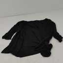 HOTOUCH Womens Lightweight Cardigan Open Front 3/4 Sleeve Casual Loose Fit Beach Cover Up (XX-Large, Black)