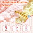 3 x 2 Pack Positive Crochet Animals with Encouraging Messages, Cute Emotional Crochet Goose Easter Basket Stuffers, Inspirational Mother's Day Galentines Birthday Graduation Gift for Women