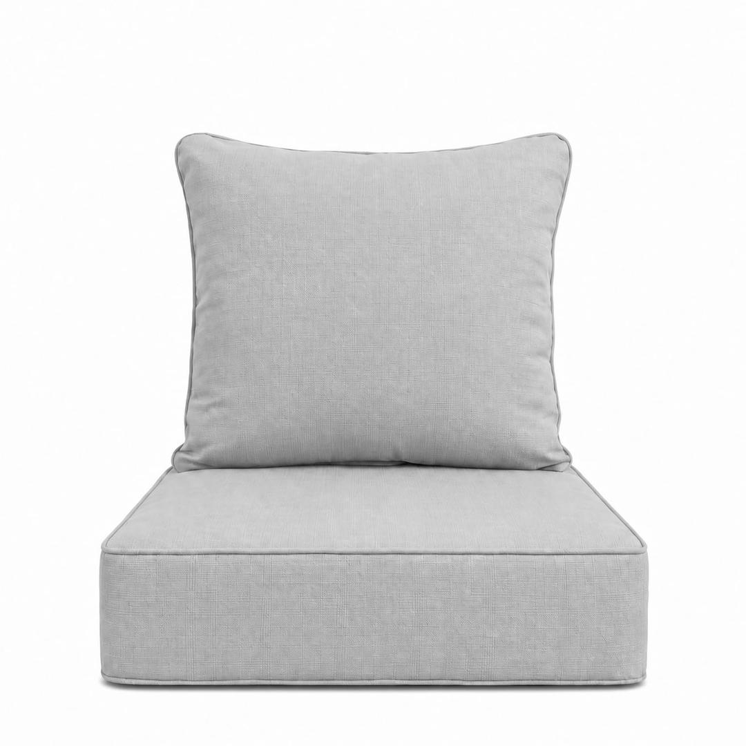 Yitecraft Outdoor Deep Seat Cushions Set of 2, 24 x 24 x 6 Inches Olefin Fabric Waterproof & Fade Resistant, Patio Furniture Replacement Cushions for Couch, Chair, and Sofa, Turquoise