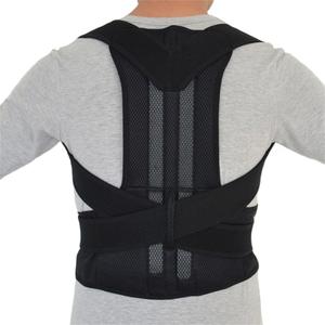 Aofit- B003  Unisex - Lumbar Support Plus Size Back Support Medical Double New Fully Adjustable Back Brace for Posture Correction and Back Pain Support (S(Length:36"), Black)