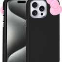 Compatible with iPhone 13 Pro Case, Cute 3D Bowknot Design Soft Silicone Shockproof Cover for iPhone 13 Pro 6.1" 2021 Black