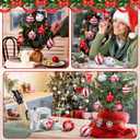 Weysat 6 Pcs 3D Christmas Ball Diamond Painting Ornaments Christmas Diamond Art Set for Adults DIY 1.97" Red and White Xmas Tree Ornament Plastic Hanging Glitter Striped Dot Ball for Tree Party Decor