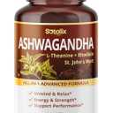SOTALIX Supplement Ashwagandha All-in-1 Advanced Formula with L-Theanine, Rhodiola, St. John's Wort for Unwind & Relax & Strength (150 Count (Pack of 1))