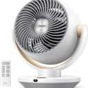 DREO Fan for Bedroom, Desk Air Circulator Fans with Remote, 11 Inch Table Fan for Whole Room, 65ft Powerful Airflow, 120 Vertical Manual and 90 Oscillating, 4 Speeds, 8H Timer, 25dB Quiet, Home