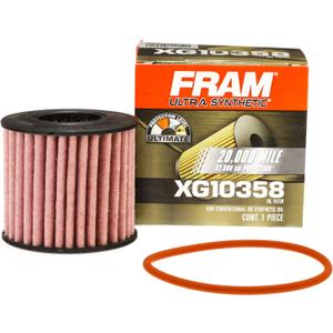 FRAM Ultra Synthetic Automotive Replacement Oil Filter, Designed for Synthetic Oil Changes Lasting up to 20k Miles, XG10358 (Pack of 1) (One Size)