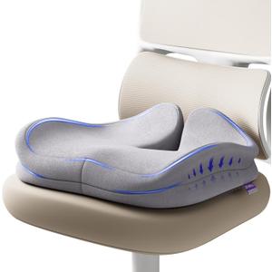 Seat Cushions for Office Chairs - Patented Extra Large Seat Cushion 21.2" W x 16.5" L - Memory Foam Seat Cushion for Tailbone Pain Relief, Sitting Pressure Relief (Light Grey)