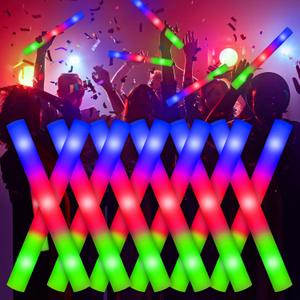 LED Foam Glow Sticks, 38PCS Glow Sticks Bulk, Glow in The Dark Party Supplies with 3 Modes Flashing, Light Up Glow Party Favors for Wedding, Easter, Birthday, Carnival, Rave, Dance Prop
