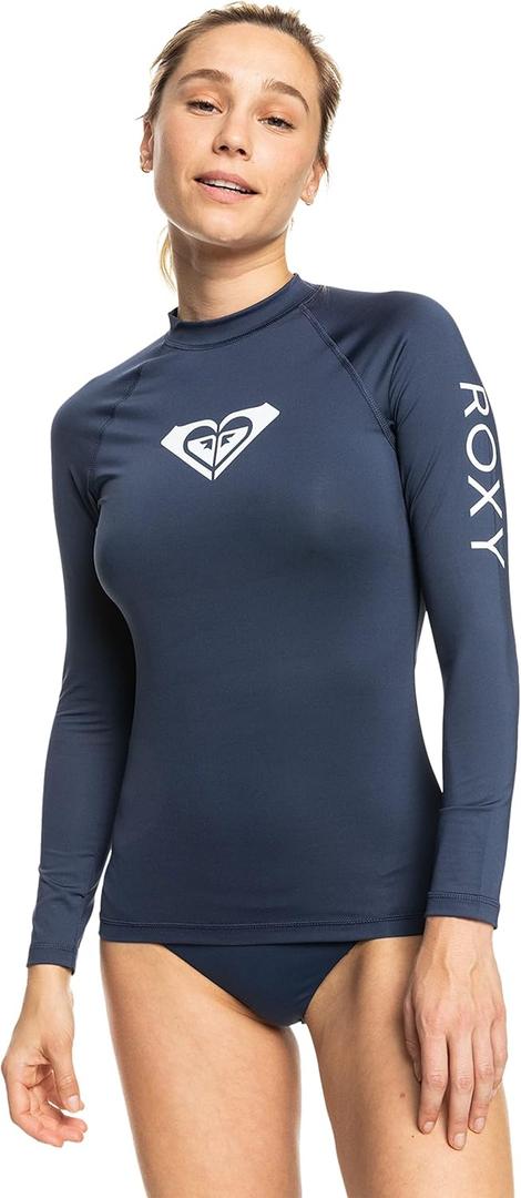 Roxy Women's Rashguard  UPF 50+, Compression Fit, Surf, Hiking, Volley, Workout, Yoga, Quick-Dry Swim Shirt (XX-Large, Mood Indigo)