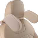 Car Seat Headrest Pillow, 360° Adjustable Car Seat Head Neck Support Rest Cushion, Travel Car Sleeping Pillow for Kids Adults-Beige