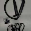 RoomyRoc Bluetooth Headphones, Wireless Neckband Headset Evoking Siri & Bixby with Retractable Earbuds, Sports Sweat-Proof Noise Cancelling Foldable Stereo Earphones with Mic (Black)