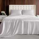 Viscose Derived from Bamboo, Soft Cooling Bedding with Silky Smooth Finish, 16" Deep Pocket, Hypoallergenic, Breathable, 4 Piece Queen Size Luxury Hotel Silver Gray Bed Sheets, Oeko-Tex Certified