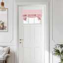 Vatge Baby Pink Small Door Curtains - Thermal Insulated Nursery French Door Curtain Panel - Rose Blush Short Window Covering, 1 Panel, W24 x L18, Baby Pink