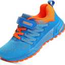 KUBUA Kids Sneakers for Boys Girls Running Tennis Shoes Lightweight Breathable Sport Athletic (12 Little Kid, Blue Orange a)