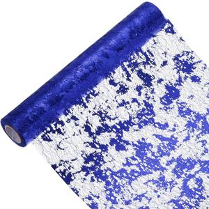 uxcell Sapphire Blue Table Runner Roll 11.4" x 30 Feet Sequin Foil Metallic Mesh Table Runner Decor Table Decorations for Wedding, Birthday Party, Christmas, New Year