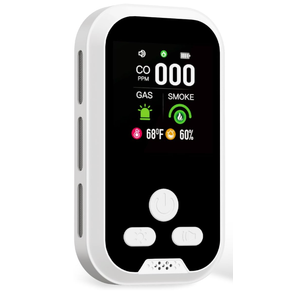 5 in 1 Carbon Monoxide Detectors, CO Detector with Battery Backup and HD Digital Display,Perfect for RV Travel and Home, White