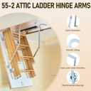55-2 Attic Ladder Hinge Arms, Heavy Duty Steel Replacement Kit for Werner | Rust-Resistant Coating, Fits 2010+ Werner MK5/WU2210/W2208/W2210, Easy Repair for Pull Down Attic Systems, Springs Included