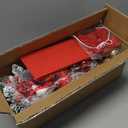 MARTINE MALL 2FT Small Christmas Tree with 30 LED Lights, Snowy Flocked Mini Christmas Tree Artificial Tabletop Xmas Trees with Cardinal Birds Red Bow Star Hanging Ornaments for Table Desk Small Space