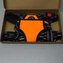 PHOEPET No Pull Dog Harness Medium Reflective Front Clip Vest with Handle,Adjustable 2 Metal Rings 3 Buckles,[Easy to Put on & Take Off](M, Orange)