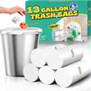 T.FORING 13 Gallon Tall Kitchen Trash Bags - 110 Count Clear Plastic Garbage Bags Unscented Trash Can Liners Strong Waste Basket Bags 49.2 Liter for Home and Office Bins
