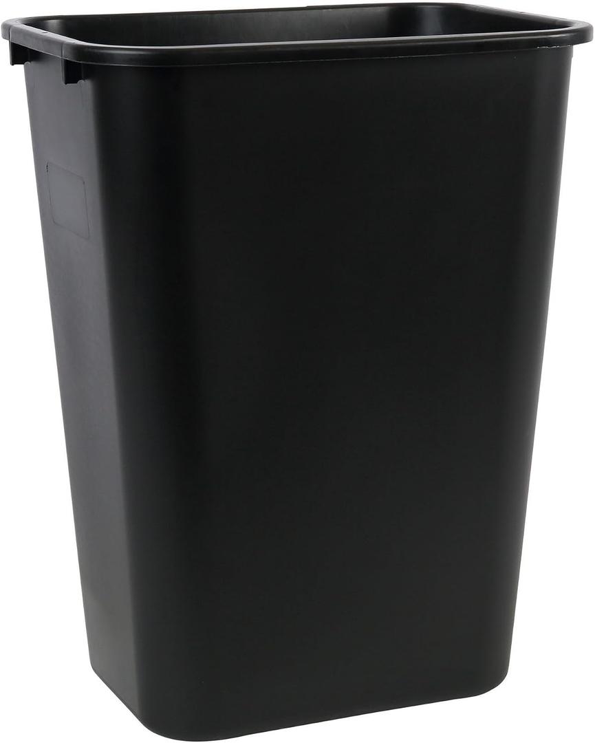 Boardwalk Soft-Sided Plastic Wastebasket, Commerical Trash Can for Office, Kitchen, Bathroom, 41 qt, Black