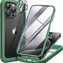 Miracase for iPhone 15 Pro Max Case 6.7'' Full-Body Phone case with Built-in Glass Screen Protector& Camera Protector,Drop Proof 15 Pro Max Cover,Green
