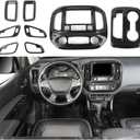 JeCar 8pcs Carbon Fiber Interior Decor Cover Trim Kit for 2014-2022 Chevy Colorado GMC-Canyon Interior Accessorie