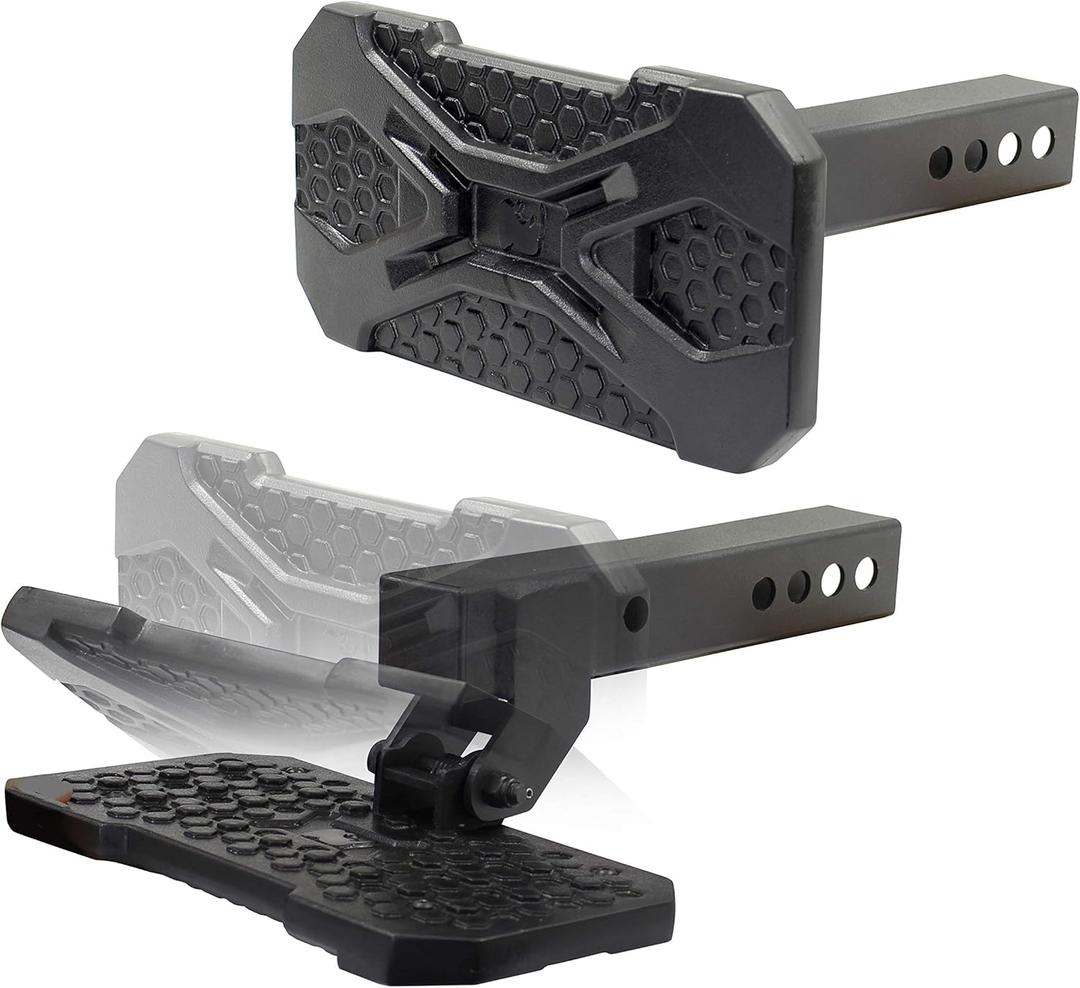 Go Rhino HS-20 Recoil Hitch Step | 12" Mild Steel, Textured Black | HS2012T | Fits 2" Receivers
