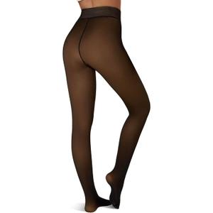 Tournesol Women's Fleece Lined Tights Thermal Pantyhose Fake Translucent Tights Warm Sheer Thick Leggings for Winter (Large-XX-Large, Honey)