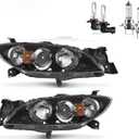Headlights Assembly for 2004-2009 Mazda 3 Sedan Halogen Headlamp Replacement, High/Low Beam W/Bulbs, Driver&Passenger Side