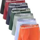 Separatec Cotton Dual Pouch Men's Underwear Comfortable Soft Breathable Everyday Boxer Briefs for men 7 Pack(M, Assorted Colors)