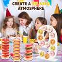 5 Pcs Donut Stand Set, Doughnut Party Supplies Include 1 Pc Digit Donut Wall Display Stand, 4 Pcs Doughnut Wall, for Birthday Wedding Baby Shower Party (White number 9)