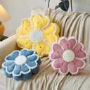 Flower Shaped Decorative Throw Pillow Cushion for Bed Couch, Cute Flower Plush Throw Pillows Home Decor Floor Pillow Seating Cushions (Yellow, 13.7 Inches)