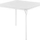 KAIHAOWIN Square Folding Table Vinyl Upholstery Card Table Dining Party Table with Collapsible Legs Portable for Indoor Outdoor-White