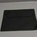 PU Leather A4 File Folder Document Holder 2 Pockets Portfolio Envelope Folder Case with Elastic String 3/4 Inch Expansion (Black)